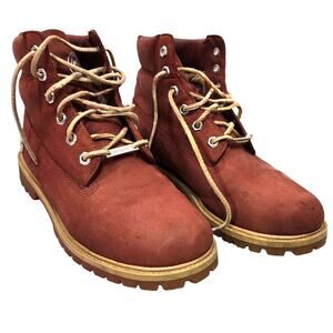 Timberland Rusty Red Brown Workwear Waterproof Leather Work Boots Size 7